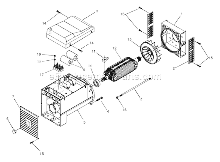 Page A Diagram and Parts List for 1535-1  Briggs and Stratton Generator